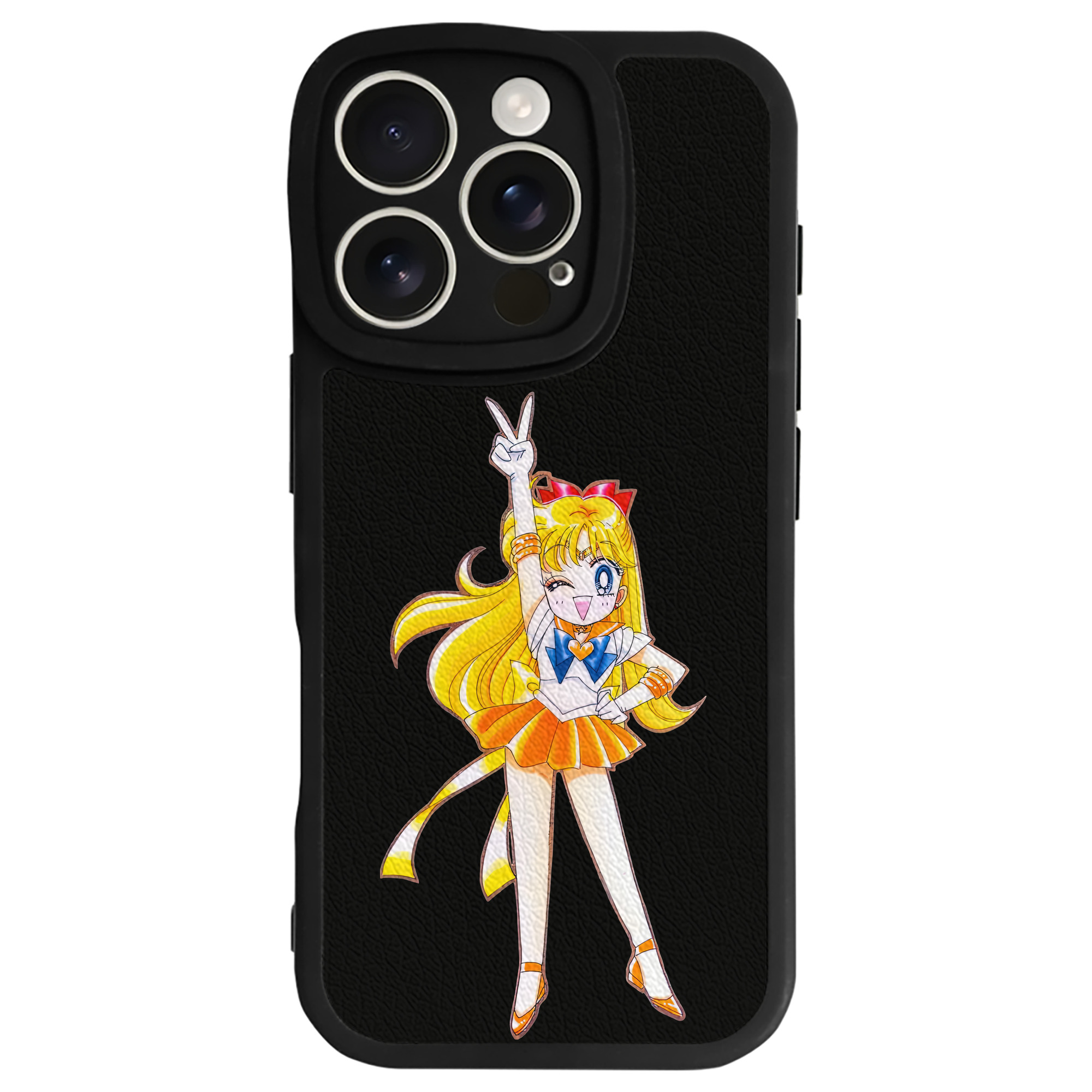 （画像用） 美少女戦士セーラームーン 愛野 美奈子 あいの みなこ Sailor Moon Aino Minako 【iPhone 16シリーズ対応】シリコンスマホケース（レザー調） 材質：シリコン
